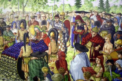 Ilustración sobre los habitantes de Hallsatt, el Reino de la Sal